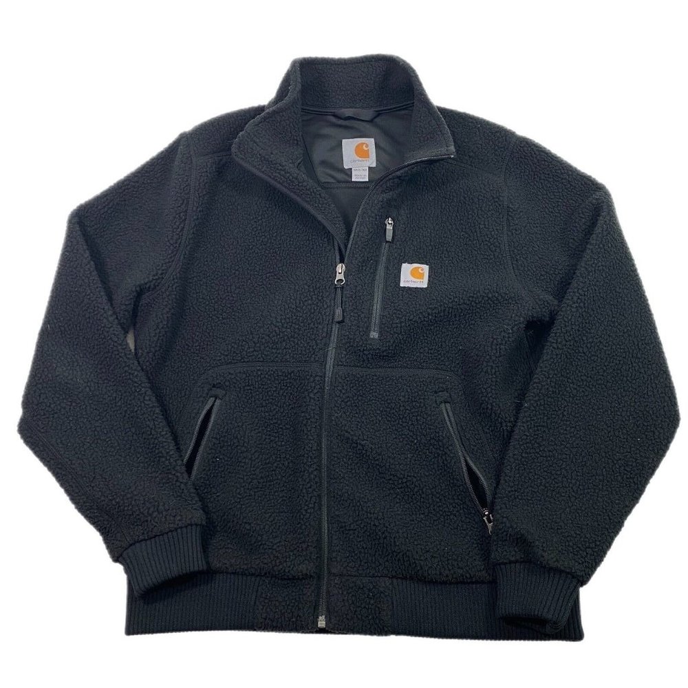 Carhartt Womens High Pile Sherpa Fleece Full Zip Jacket Sz Medium Black 103913